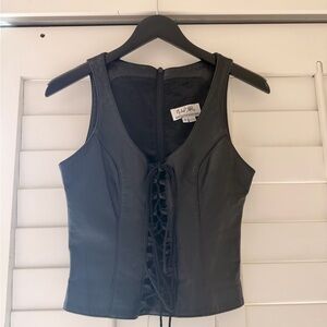 Sexy Vintage Black Lace-Up Top